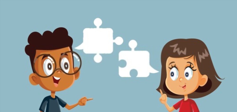 Boy talking to girl